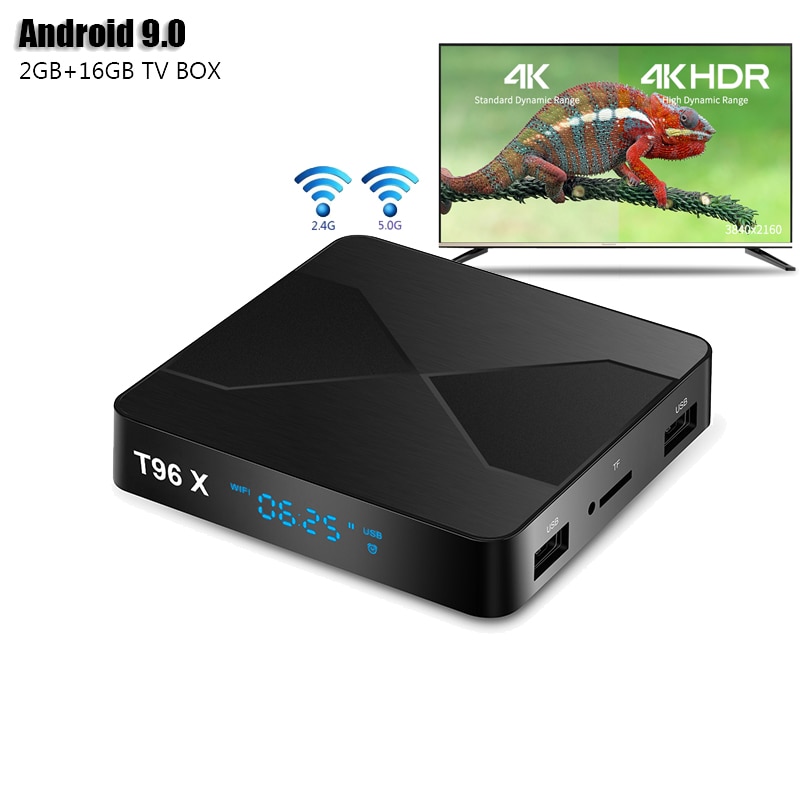 T96X ȵ̵ 9.0 TV ڽ, Amlogic S905W Ĩ 2GB 16G..